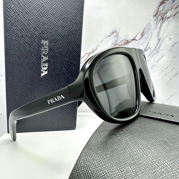 New PRADA Sunglasses PR C05S 16K08Z Black 2025 Collection Aviator Shield Mask main image 6